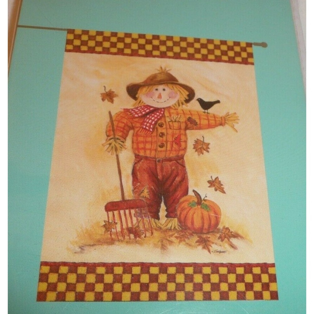 Fall Season Flag Scarecrow 28" 40" Large Porch Art Flag Autumn Harvest Halloween